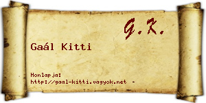 Gaál Kitti névjegykártya