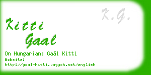 kitti gaal business card